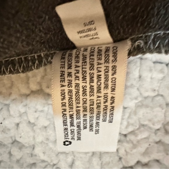 Sherpa Open Cardigan size S/P Olive/Cream Mossimo Supply CO - Picture 10 of 13